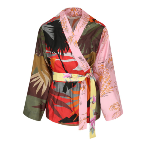 Palm Angels mix print kimono shirt