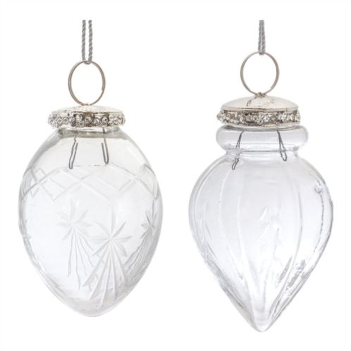 HouzBling ornament (set of 6) 3.5h, 4.25h glass