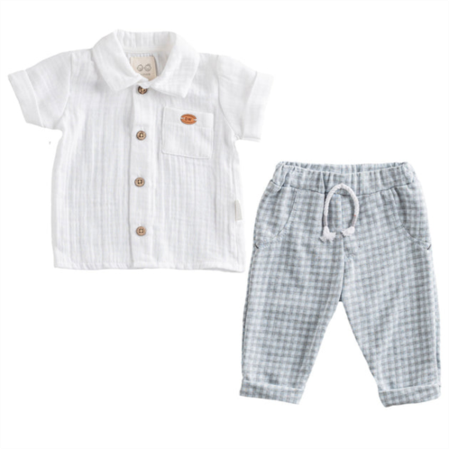 Andy Wawa white safari plaid formal outfit