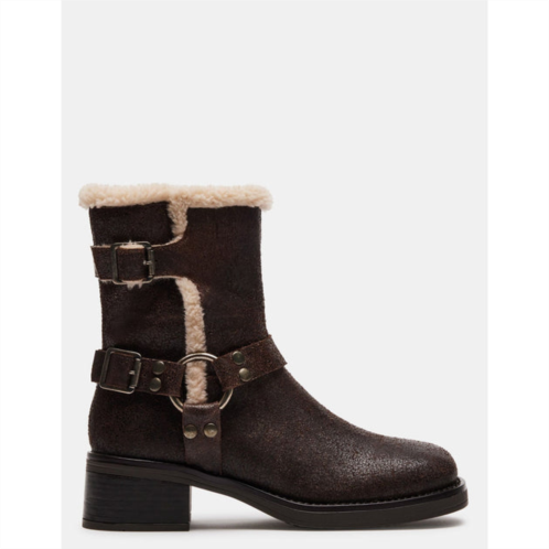 Steve Madden brixton fur brown distressed