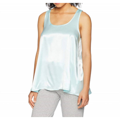 PJ Harlow laura satin racerback tank in aqua