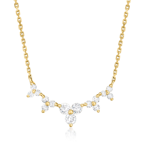 Ross-Simons diamond curved bar necklace in 14kt yellow gold