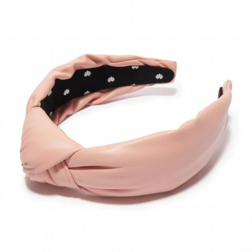 LELE SADOUGHI faux leather knotted headband in rose clay