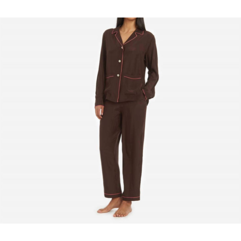 The Sleep Code ayla washable silk pj set in tree