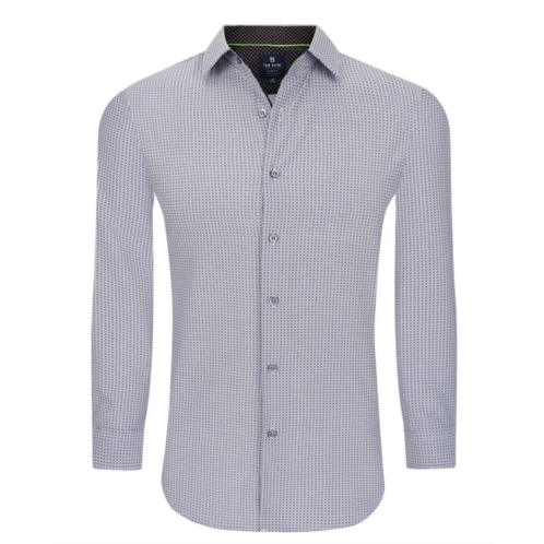 Tom Baine slim fit performance long sleeve geometric button down