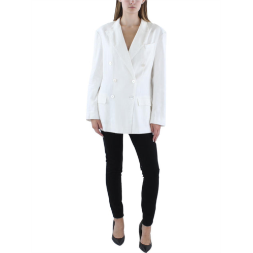 Polo Ralph Lauren womens linen office double-breasted blazer