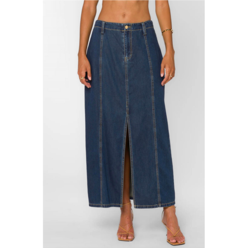 Velvet Heart nikkie long denim skirt in starry night