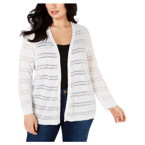 Charter Club plus womens knit striped cardigan sweater