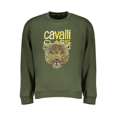 Cavalli Class elegant fleece crew neck mens sweatshirt