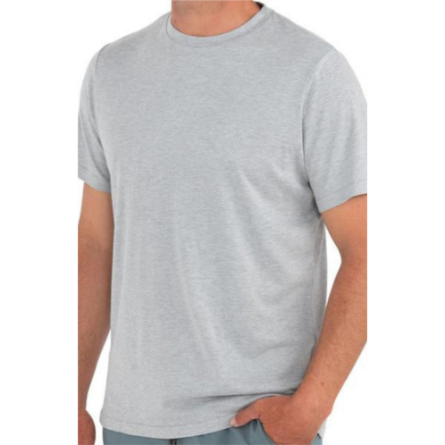 FREE FLY mens bamboo heritage tee in light heather grey