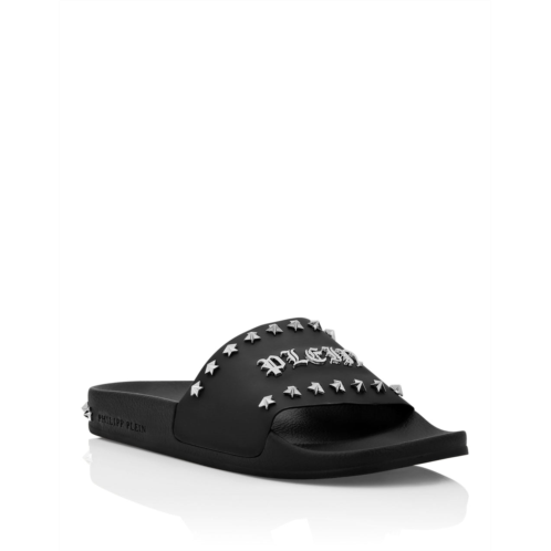 PHILIPP PLEIN flat gummy sandals gothic plein