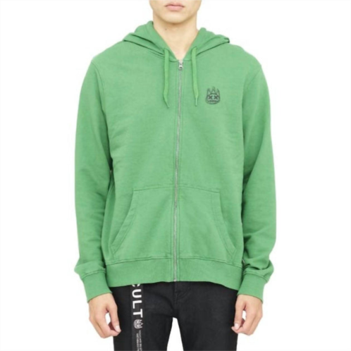 CULT OF INDIVIDUALITY mens lightweight french terry zip hoodie in kelly green