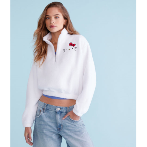 Aeropostale hello kitty sherpa quarter-zip pullover