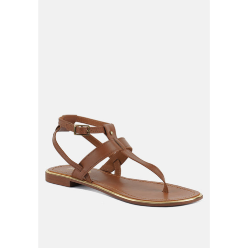 Rag & Co irene tan flat thong sandals