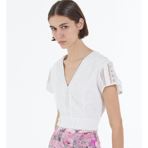 The Kooples short-sleeve cotton fitted top