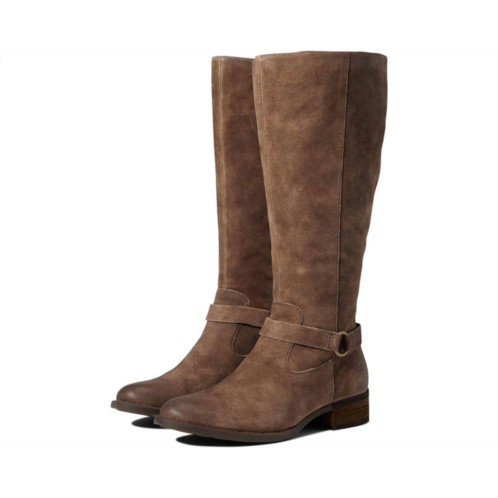 Born womens saddler boot taupe distresed suede