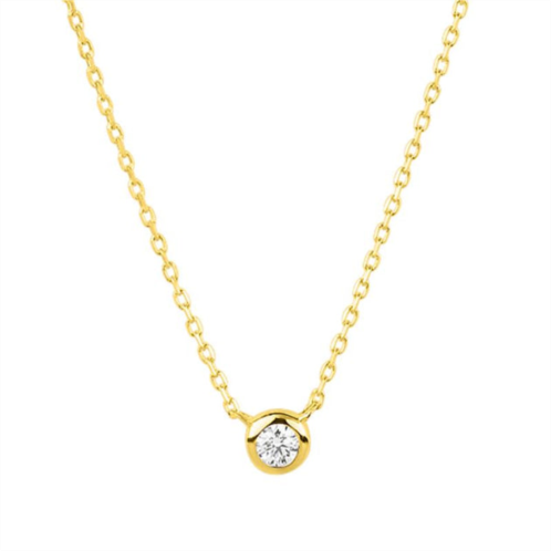 MAXCOLOR 14k yellow gold 2.5mm round diamond necklace