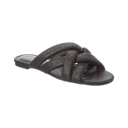 Stuart Weitzman crossover raffia slide