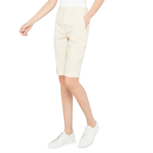 Theory womens easy linen bermuda shorts in ecru