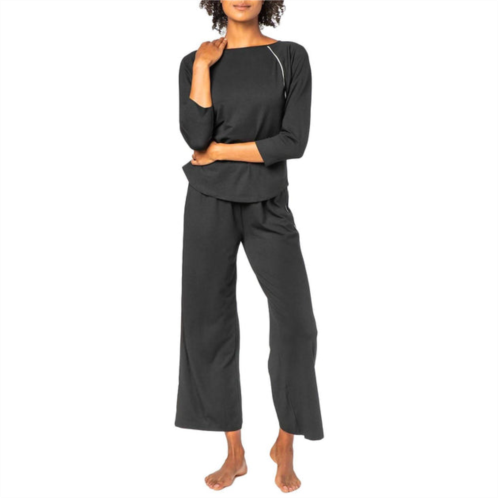 Lilla P 3/4 sleeve sleepwear set in black