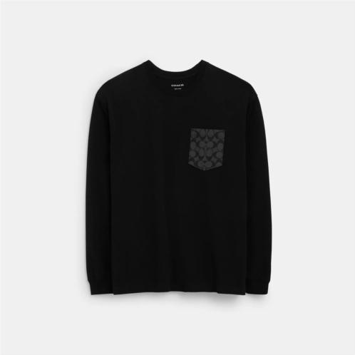 Coach Outlet signature long sleeve t shirt in organic cotton