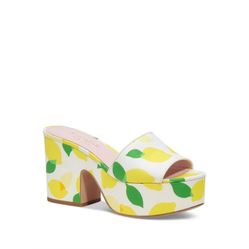 Kate Spade New York ibiza womens canvas peep-toe platform sandals