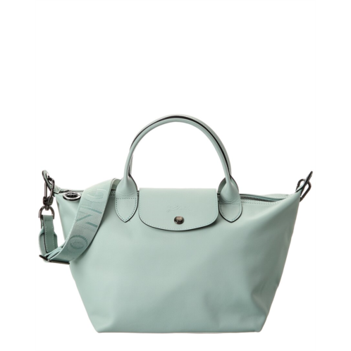 Longchamp le pliage extra small leather short handle handbag with strap