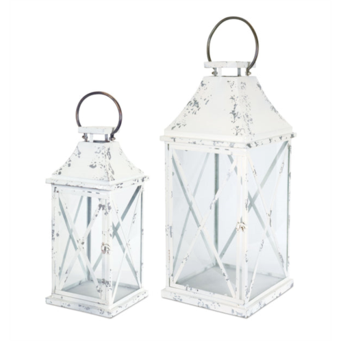 HouzBling lantern (set of 2) 18.75h, 25.25h metal