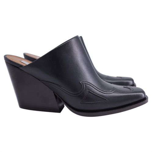 Stella Mccartney square-toe cuban mules in black leather