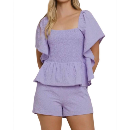 TCEC piper peplum romper in purple