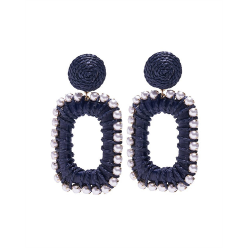 Carolina Herrera raffia-wrapped chain earrings