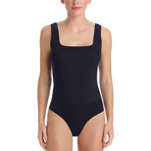 Commando bonded square neck bodysuit in black