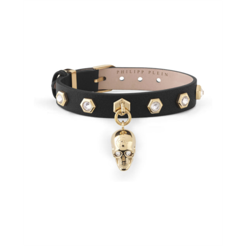 Philipp Plein 3d $kull crystal calf leather bracelet