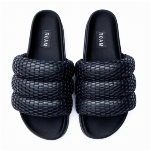 ROAM mesh puffy slider in black