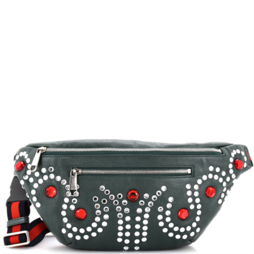 Gucci front zip waist bag embellished leather