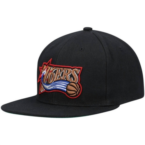 Mitchell & Ness mens nba hwc philadelphia 76ers core basic snapback cap in black