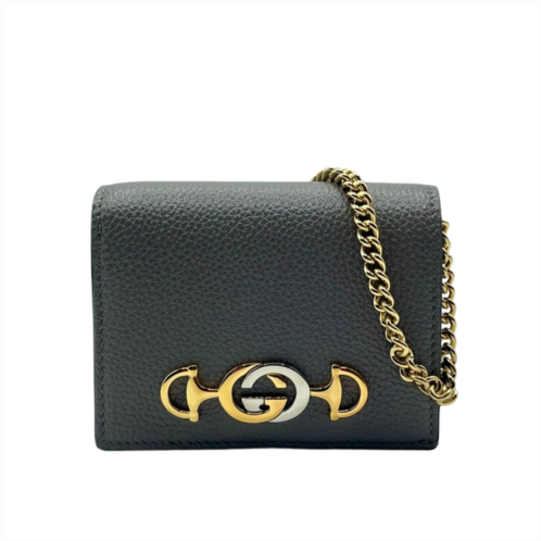 Gucci zumi womens leather chain bi-fold mini wallet gg logo