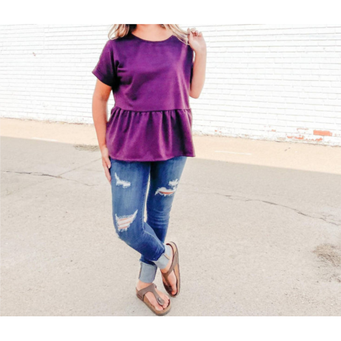 Oddi babydoll top in eggplant