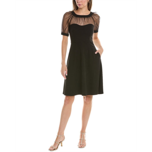 Maggy London illusion yoke a-line dress