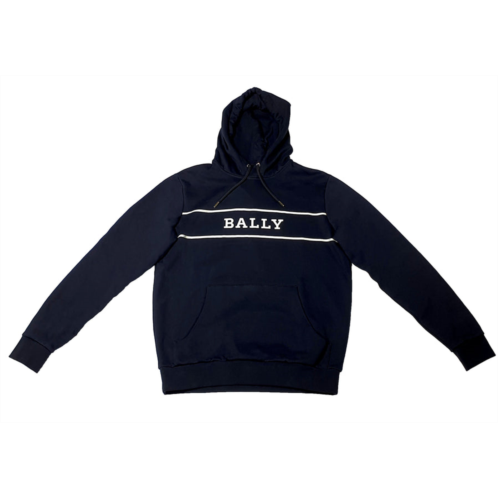 Bally 6234328 unisex black hooded sweatshirt size s