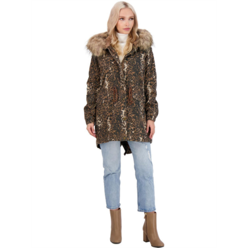 Lucky Brand womens animal print parka anorak jacket