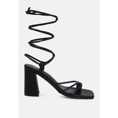 London Rag piri toe ring tie up block sandals