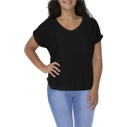 Coin 1804 plus womens gauze v-neck t-shirt