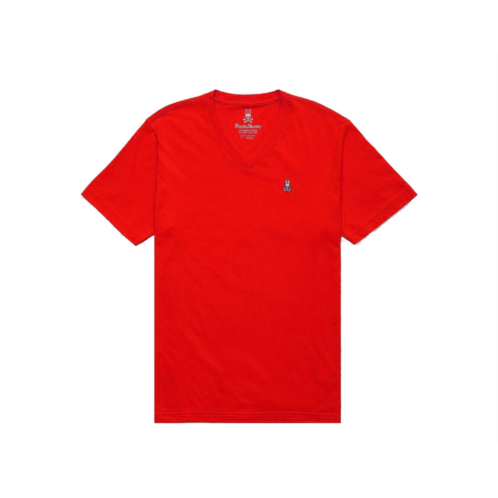 Psycho Bunny classic v-neck brilliant red mens tee shirt b6u100crpc-bri