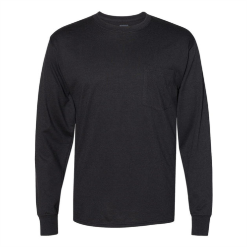 Hanes workwear long sleeve pocket t-shirt