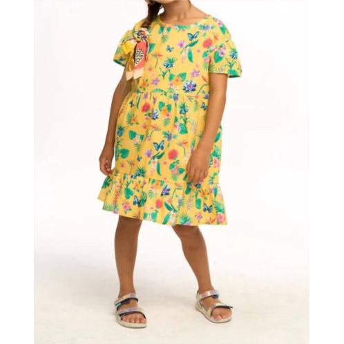 Chaser lemon tropical floral dress in dandelion