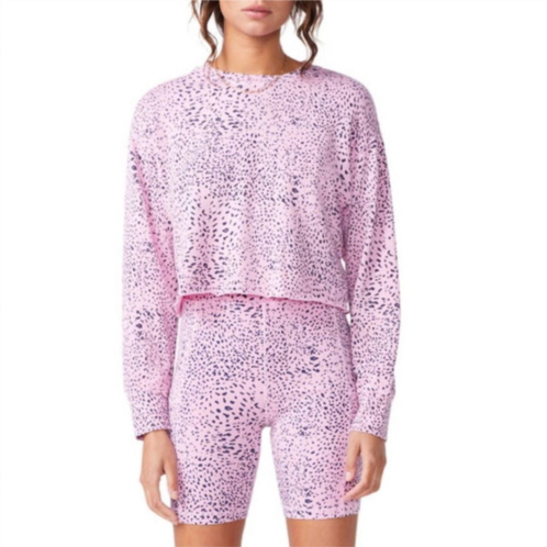 MONROW mini cheetah sweatshirt in hot pink