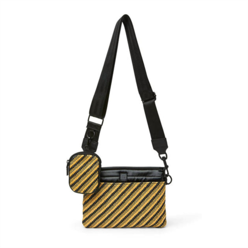 THINK ROYLN womens downtown crossbody bag in diagonal stripe raffia