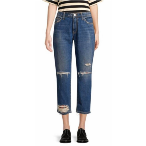 CURRENT/ELLIOTT repaired fling jeans in blue