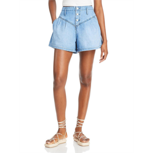 [BLANKNYC] womens pleated cotton denim shorts